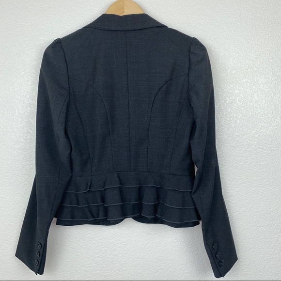 Rebecca Taylor Wool Blend Tiered Ruffle Blazer Jacket - Picture 7 of 12